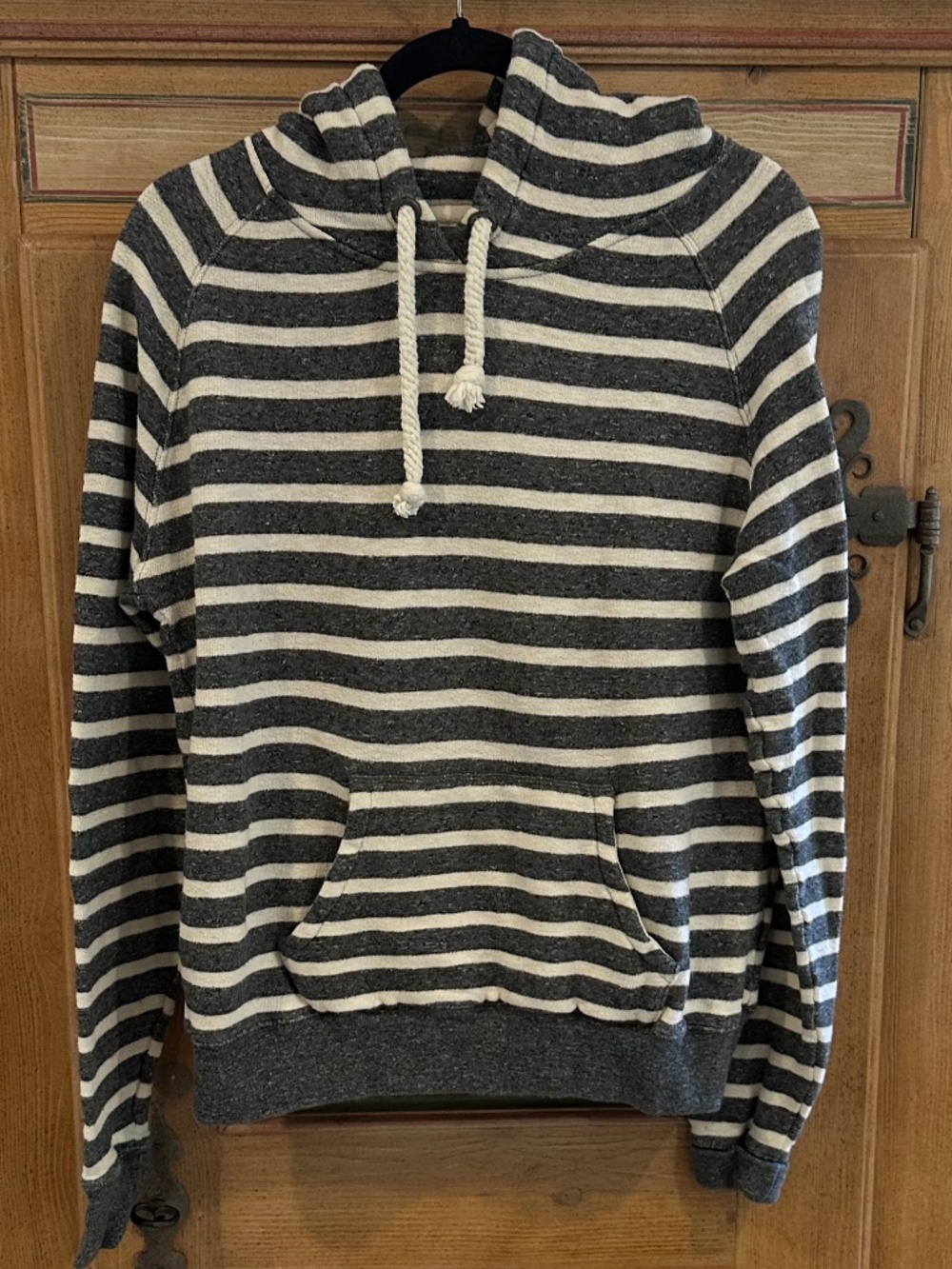 AUBIN & WILLS - Dark grey & white striped hoodie - Size M